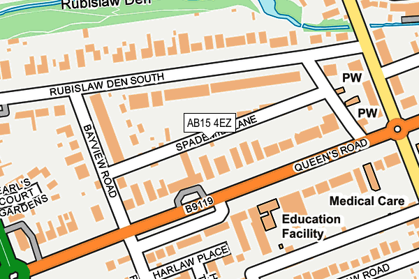 AB15 4EZ map - OS OpenMap – Local (Ordnance Survey)