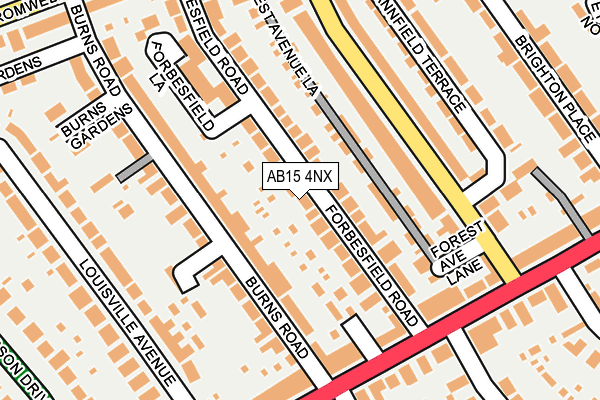 AB15 4NX map - OS OpenMap – Local (Ordnance Survey)