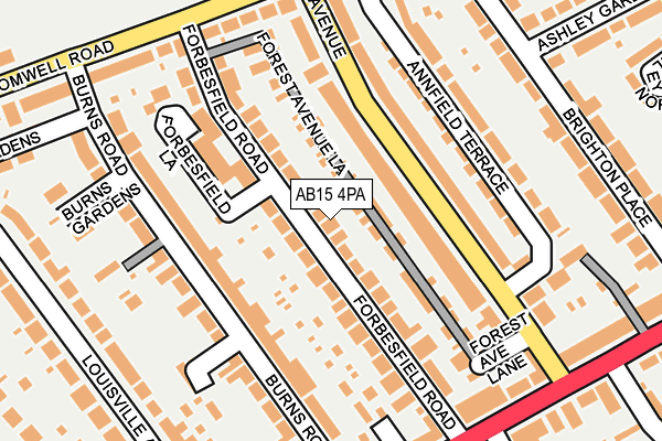 AB15 4PA map - OS OpenMap – Local (Ordnance Survey)