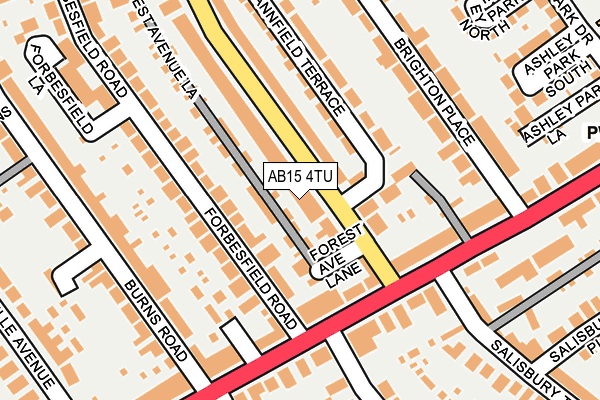 AB15 4TU map - OS OpenMap – Local (Ordnance Survey)