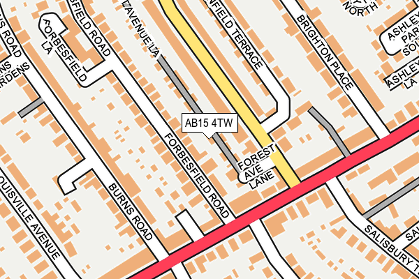AB15 4TW map - OS OpenMap – Local (Ordnance Survey)