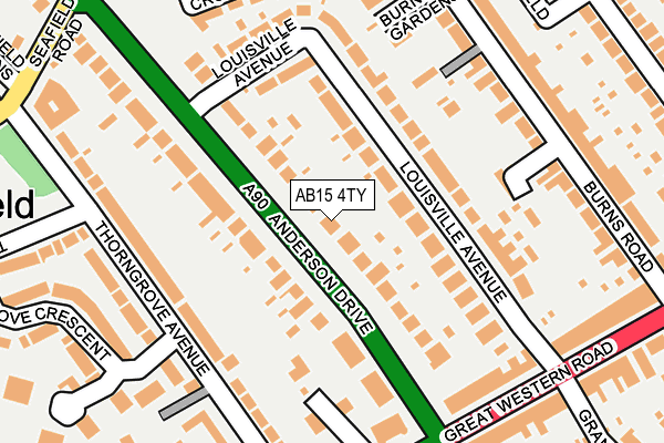 AB15 4TY map - OS OpenMap – Local (Ordnance Survey)
