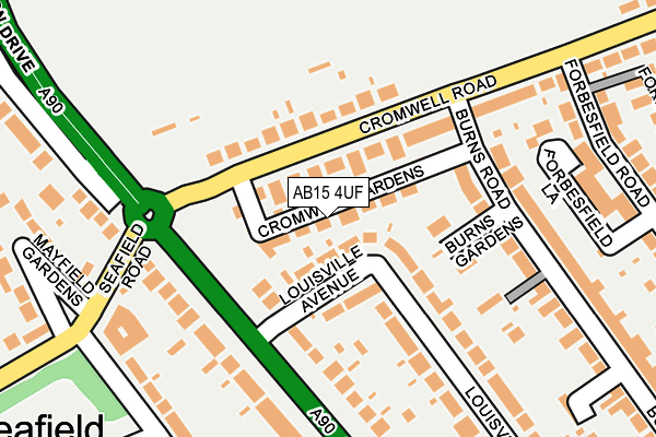 AB15 4UF map - OS OpenMap – Local (Ordnance Survey)