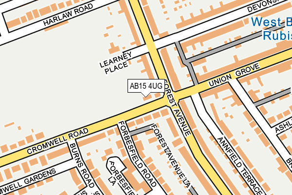 AB15 4UG map - OS OpenMap – Local (Ordnance Survey)
