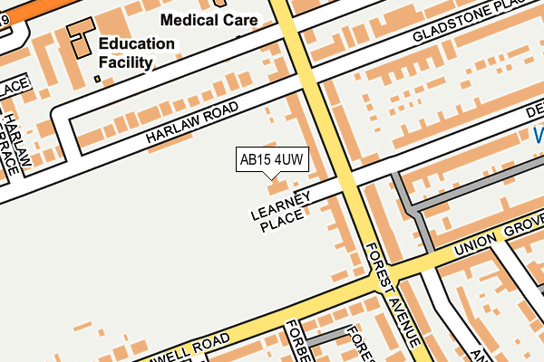AB15 4UW map - OS OpenMap – Local (Ordnance Survey)