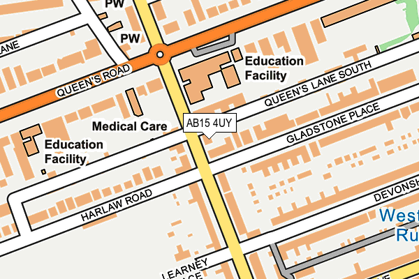AB15 4UY map - OS OpenMap – Local (Ordnance Survey)