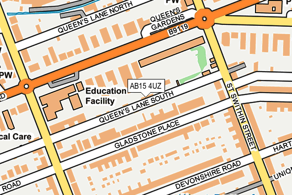 AB15 4UZ map - OS OpenMap – Local (Ordnance Survey)