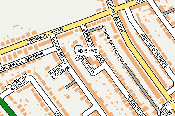 AB15 4WB map - OS OpenMap – Local (Ordnance Survey)