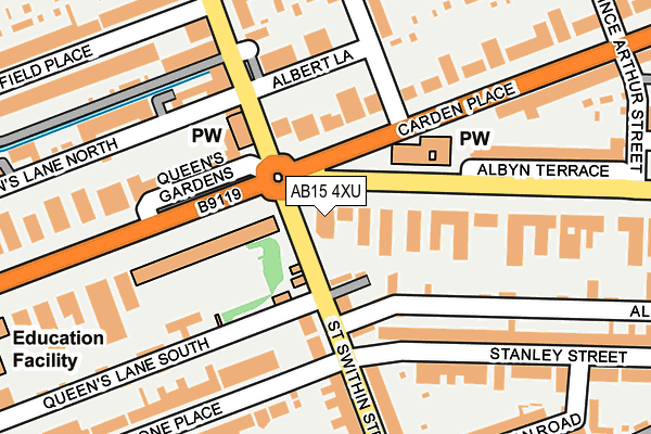 AB15 4XU map - OS OpenMap – Local (Ordnance Survey)