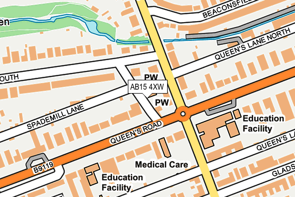 AB15 4XW map - OS OpenMap – Local (Ordnance Survey)
