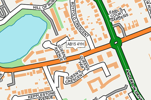AB15 4YH map - OS OpenMap – Local (Ordnance Survey)
