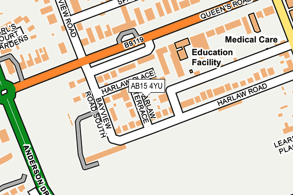 AB15 4YU map - OS OpenMap – Local (Ordnance Survey)