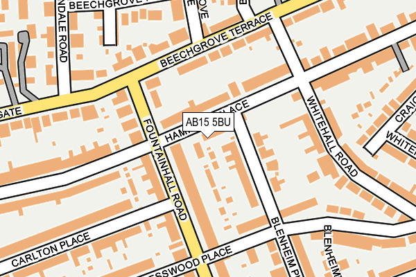 AB15 5BU map - OS OpenMap – Local (Ordnance Survey)