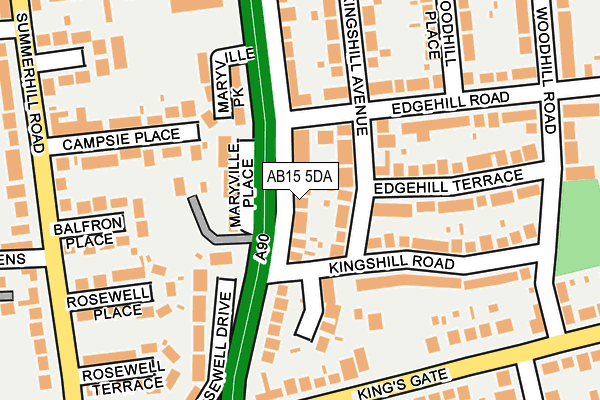 AB15 5DA map - OS OpenMap – Local (Ordnance Survey)