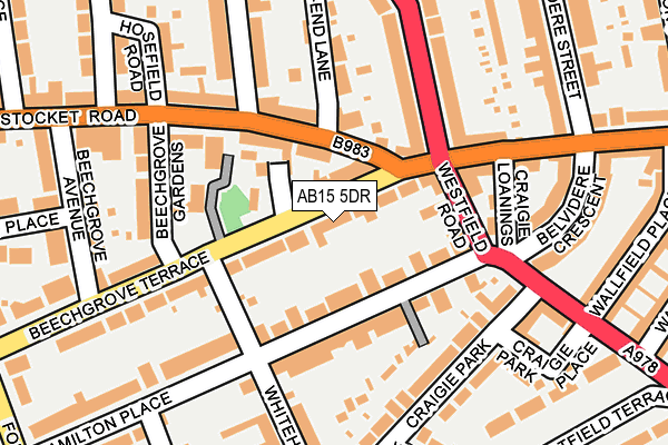 AB15 5DR map - OS OpenMap – Local (Ordnance Survey)