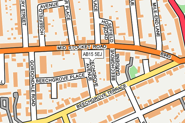 AB15 5EJ map - OS OpenMap – Local (Ordnance Survey)