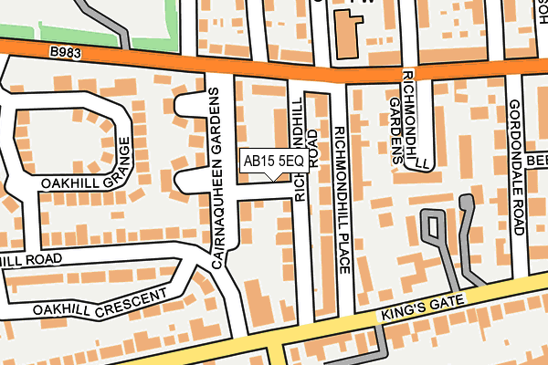 AB15 5EQ map - OS OpenMap – Local (Ordnance Survey)