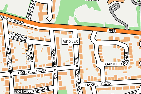 AB15 5EX map - OS OpenMap – Local (Ordnance Survey)