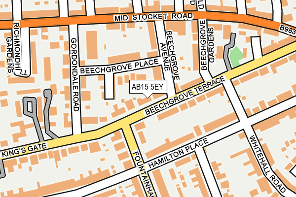 AB15 5EY map - OS OpenMap – Local (Ordnance Survey)