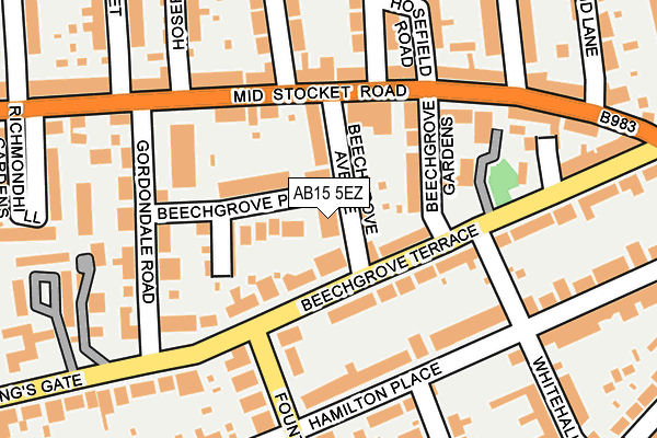 AB15 5EZ map - OS OpenMap – Local (Ordnance Survey)