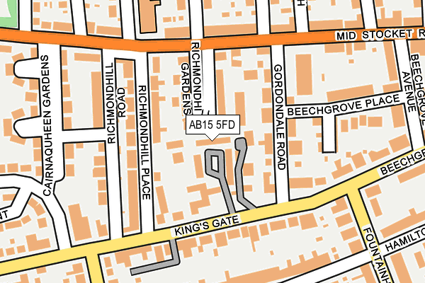 AB15 5FD map - OS OpenMap – Local (Ordnance Survey)