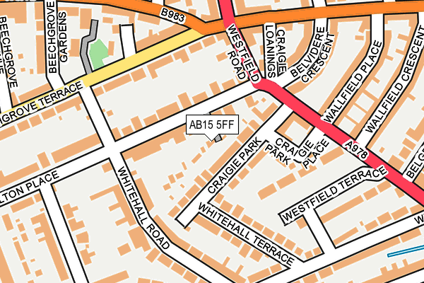 AB15 5FF map - OS OpenMap – Local (Ordnance Survey)