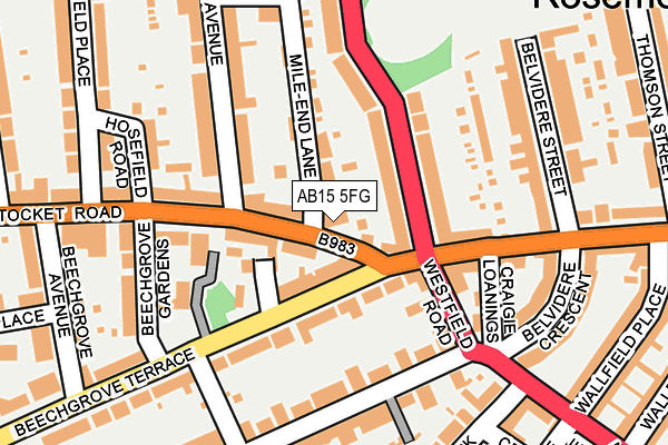AB15 5FG map - OS OpenMap – Local (Ordnance Survey)