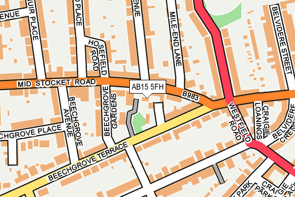 AB15 5FH map - OS OpenMap – Local (Ordnance Survey)