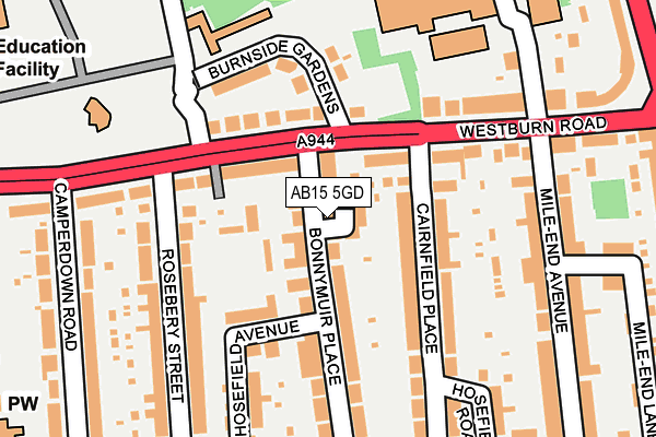 AB15 5GD map - OS OpenMap – Local (Ordnance Survey)