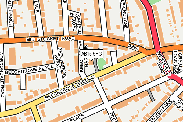 AB15 5HG map - OS OpenMap – Local (Ordnance Survey)