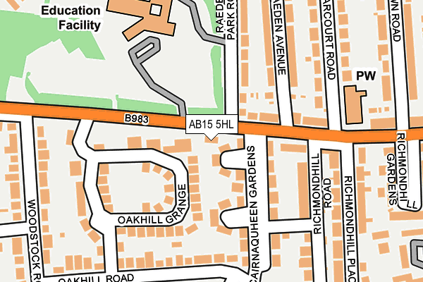 AB15 5HL map - OS OpenMap – Local (Ordnance Survey)