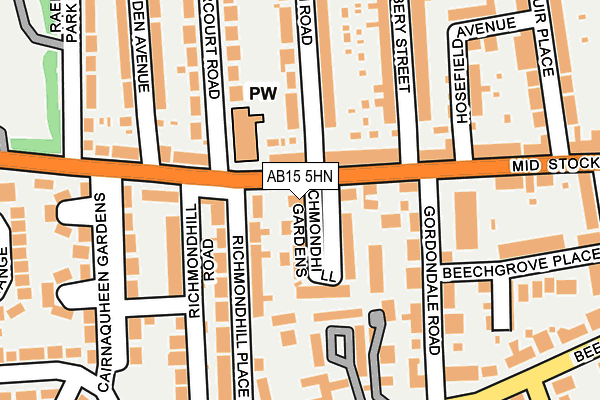 AB15 5HN map - OS OpenMap – Local (Ordnance Survey)