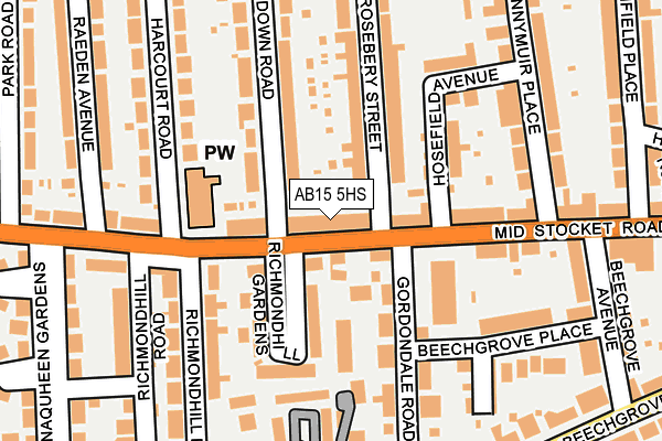 AB15 5HS map - OS OpenMap – Local (Ordnance Survey)