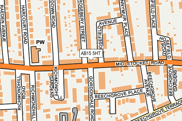 AB15 5HT map - OS OpenMap – Local (Ordnance Survey)