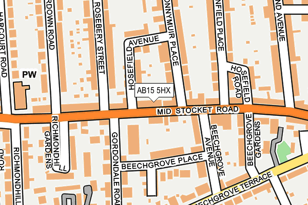 AB15 5HX map - OS OpenMap – Local (Ordnance Survey)