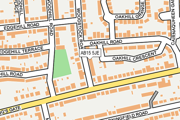 AB15 5JE map - OS OpenMap – Local (Ordnance Survey)