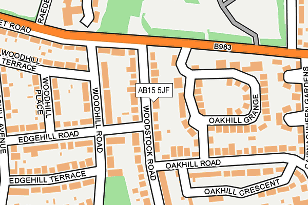 AB15 5JF map - OS OpenMap – Local (Ordnance Survey)