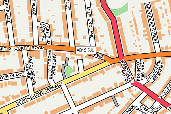 AB15 5JL map - OS OpenMap – Local (Ordnance Survey)