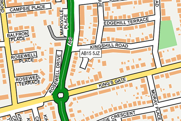 AB15 5JZ map - OS OpenMap – Local (Ordnance Survey)