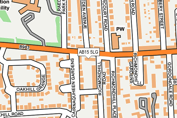 AB15 5LG map - OS OpenMap – Local (Ordnance Survey)