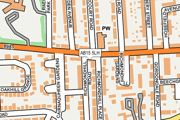 AB15 5LH map - OS OpenMap – Local (Ordnance Survey)