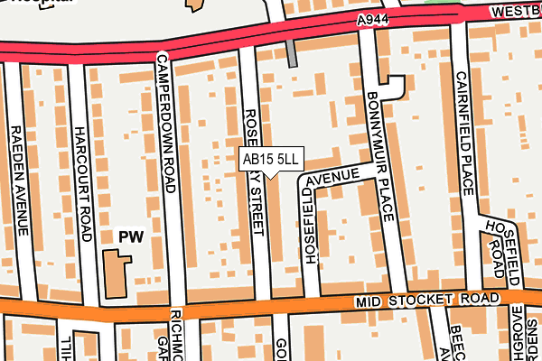 AB15 5LL map - OS OpenMap – Local (Ordnance Survey)