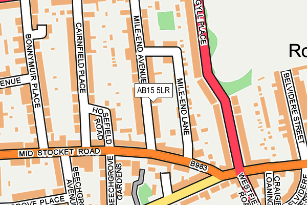 AB15 5LR map - OS OpenMap – Local (Ordnance Survey)