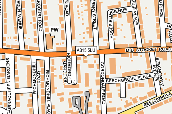 AB15 5LU map - OS OpenMap – Local (Ordnance Survey)