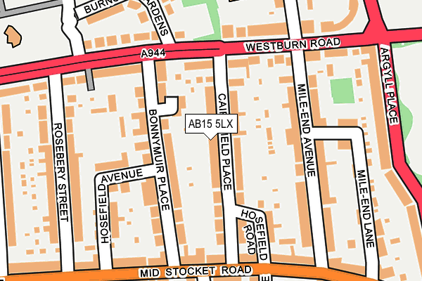 AB15 5LX map - OS OpenMap – Local (Ordnance Survey)