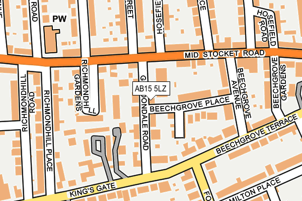 AB15 5LZ map - OS OpenMap – Local (Ordnance Survey)