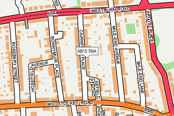 AB15 5NA map - OS OpenMap – Local (Ordnance Survey)