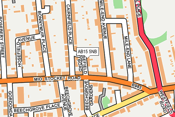 AB15 5NB map - OS OpenMap – Local (Ordnance Survey)