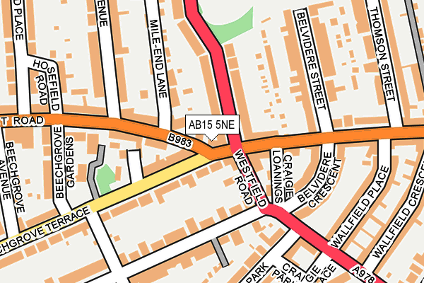 AB15 5NE map - OS OpenMap – Local (Ordnance Survey)