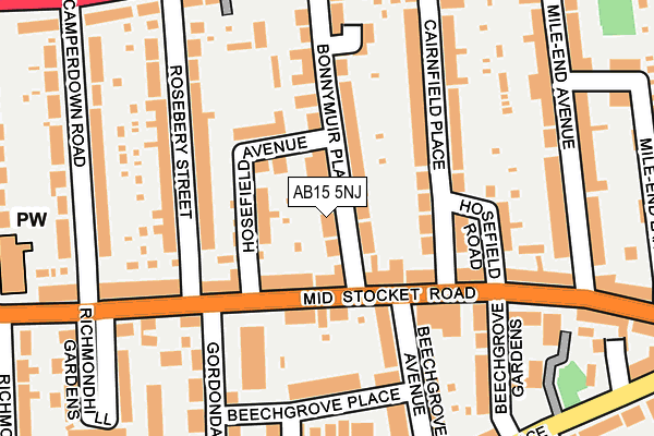 AB15 5NJ map - OS OpenMap – Local (Ordnance Survey)